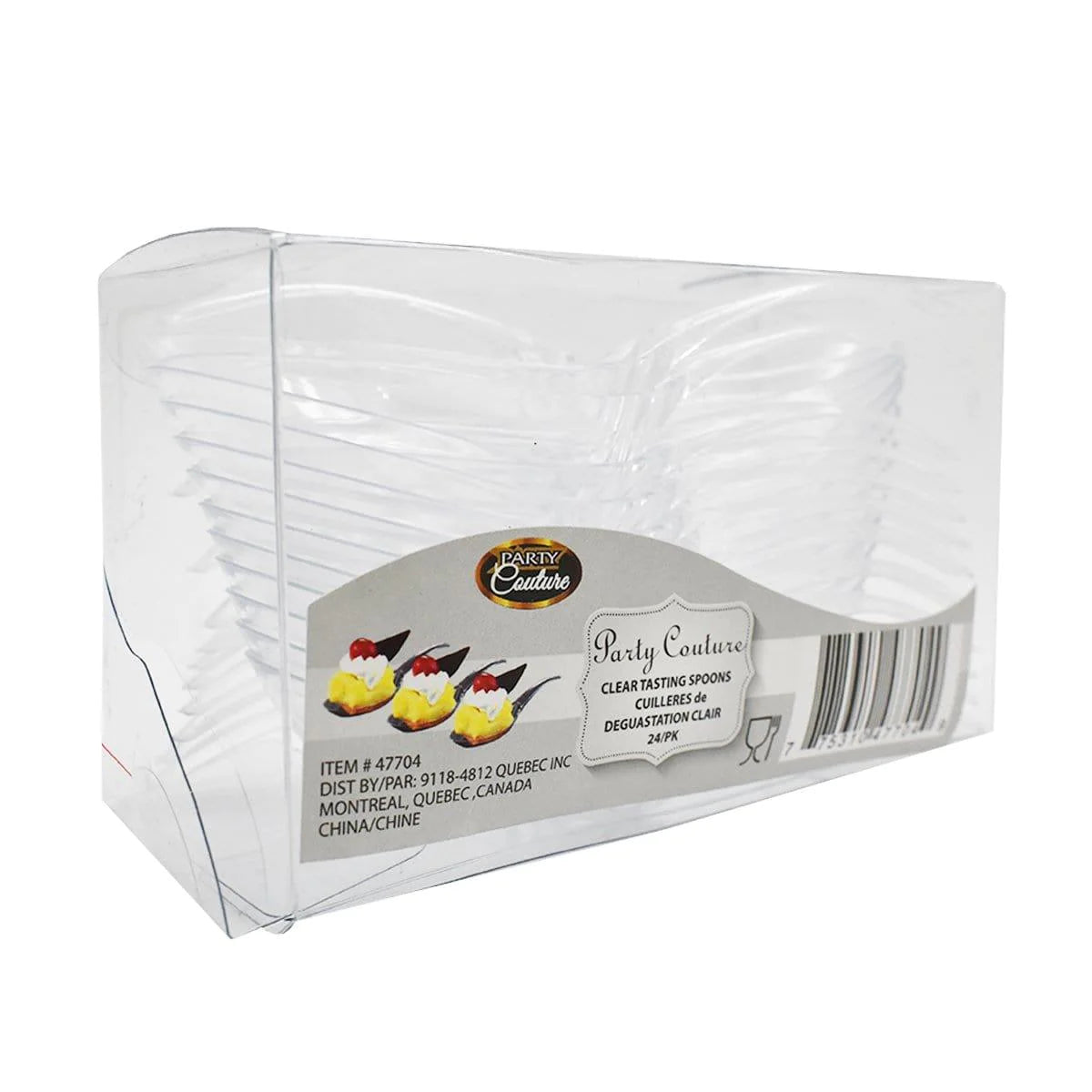 PARTY COUTURE CLEAR TASTING SPOONS 24EA