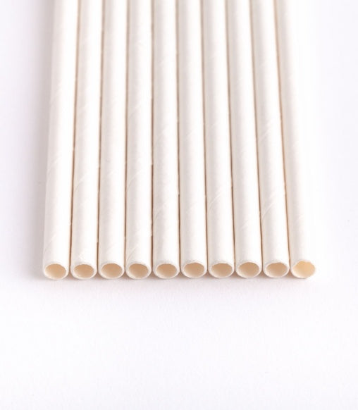 STONESTRAW 8" BIODEGRADABLE WHITE STRAWS 6X400EA