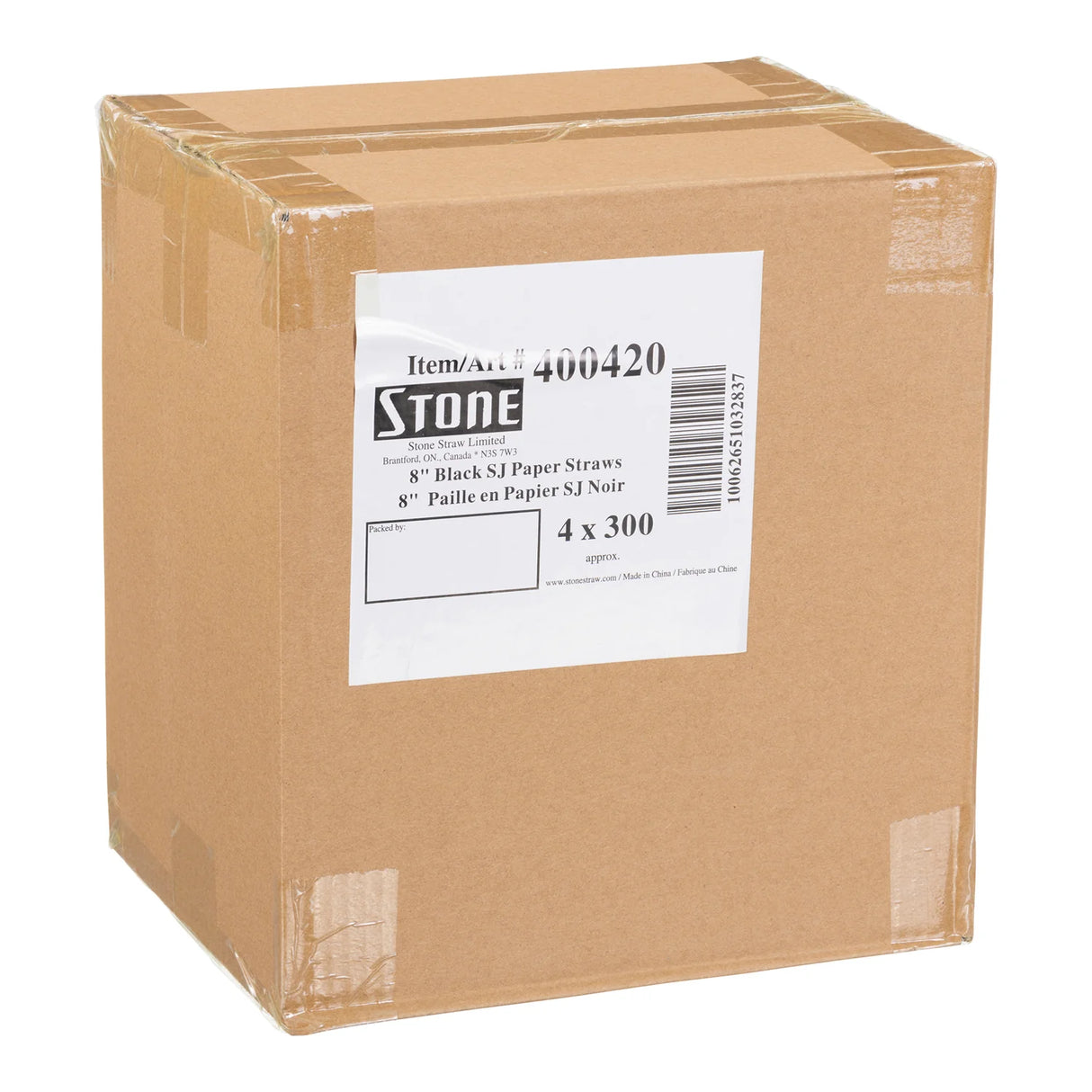 STONESTRAW 8" BLACK SUPER JUMBO PAPER STRAWS 4X300EA