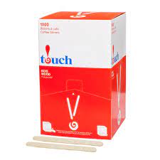 TOUCH 4.5" THIN WOOD STIR STICKS 1000EA