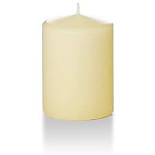 YUMMI IVORY PILLAR CANDLES 2.8X4" 4X3EA
