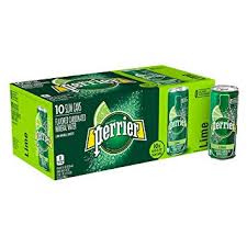 PERRIER SPARKLING WATER LIME SLIM CANS 30X250ML